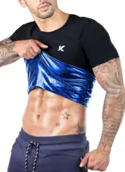 Men'S Sauna Suit Shirt - Heat Trapping Sweat Compression Vest, Shapewear Top, Gy