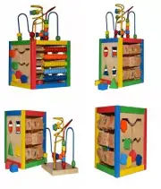 Activity Cube With Bead Maze - 5 in 1 Baby Includes Shape...