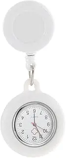 [WOFASHPURET] Nurse Table Nursing Clock Lanyard Watch Badge Holder Ladies Nurse Watch Retractable Portable Pen Watch for Women Woman Scrub Nurses Vet Fob Watch Nurse Pocket Watch Quartz White
