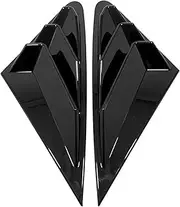 Compatible For A3 Sedan 2014-2020 Car Rear Louver Window Side Shutter Cover Trim Sticker Vent Scoop ABS Carbon Fiber Auto Accessories(Gloss Black)