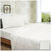 Ramesses Diamond Check Cotton Sateen Dobbly 1350 Thread Count Queen Quilt Cover Set White