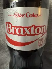 Share a Coke with Braxton 2025 Personalized Gift Coca~Cola Bottle 20oz Diet