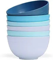 Gencywe Unbreakable Cereal Bowls Set of 6, 24 OZ Wheat Straw Bowls, Microwave & Dishwasher Safe, BPA-Free, Dessert Bowls for Cereal, Serving, Soup, Oatmeal, Pasta, Salad, Lightweight Soup Bowls
