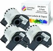 Cartridge Planet 3 Pack Compatible Tape Roll for Brother QL Series Label Printers: 62mm x 15.24m White Vinyl Label Tape (3 Pack)