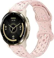 Laband 18mm Colorful Sport Silicone Band Compatible With Garmin Vivoactive 4S/Venu 3S/Venu 2S/Vivomove 3S/Forerunner 255S/Forerunner 265S, Recycled Plastic Soft Sport Strap for Women Men