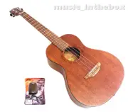 Woodnote Great 30" Mahogany with Brown Inlaid Baritone Ukulele + Metro Tune