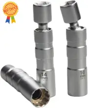 14mm & 16mm Magnetic Swivel Spark Plug Socket 3/8" Drive - 12-Point Tool