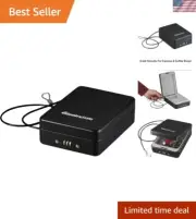 Portable Black Lock Box with Combination Lock - Secure Your Valuables Anywhere