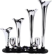 Air Horn Kit, Train Horn 12‑24V Weatherproof 4 Trumpet for Truck for Boat for Car