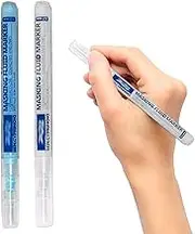 AZIDWERYQ 2Pcs Masking Fluid Pen, White/Blue, 0.7mm, Smooth Liquid Masking Fluid for Watercolour Painting