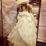 早期新娘娃娃 玻璃櫃娃娃 新娘秘書 道具 復古 懷舊 白紗禮服