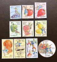 在飛比找Yahoo!奇摩拍賣優惠-日本郵票 卡通郵票 彼得兔日本郵政官方發行卡通郵票，圖為實寄