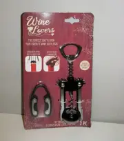 Wine Lovers Corkscrew/Bottle Opener & Foil Cutter Set - BRAND NEW IN PACKAGE