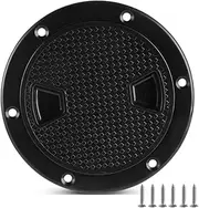 Boat-Ready Black Round Non-Slip Inspection Hatches - Sizes 4', 6', 8' with Detachable Cover - ABS Plastic Screw Out Access Hatch Cover for Kayak, Yacht, Marine Accessories Black