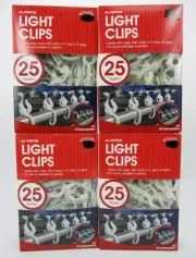Lot of 100 (4x25) All Purpose Xmas Light Clips gutters/shingles LED Rope icicle