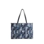 [FENDI] Roll Large FF Canvas Shopper Blue