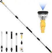 Watering Wand, 6.3FT Gutter Cleaning Tools with Hose Attachment, Adjustable Water Sprayer with Pivoting Head, Ideal for Hanging Baskets and Shrubs in Garden and Lawn