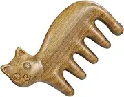 DINHEAROM Cat Shaped Wooden Comb for Scalp Massage Portable and Lightweight Acupoint Massager Tool Unique Design for Scalp Care for Home and Travel Use