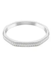 [Swarovski] Matrix Baguette Cut Rhodium Plated Bangle in White