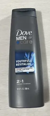 Dove Men+Care 2 in 1 Shampoo + Conditioner Youthfull Revitalize Biotin, 12 Fl Oz