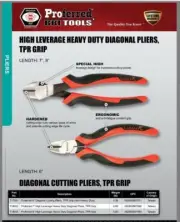 8" TPR Grip Proferred High Leverage Heavy Duty Diagonal Pliers (T18003) 8 inches