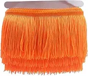 YYCRAFT 10 Yards 6 Inch Wide Tassel Curtain Fringe Trim by The Yard for DIY Sewing Crafts Clothing Curtains Decoration-Orange