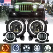 Halo Headlights Combo for Jeep Wrangler JL Gladiator 2018 19 2020 2021 2022 LED (for: Jeep)