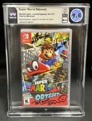 Super Mario Odyssey Switch WATAGraphs Graded 9.8 A++ Signed Charles Martinet /25