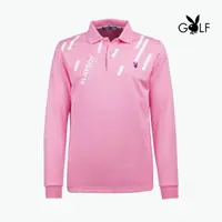 在飛比找momo購物網優惠-【PLAYBOY GOLF】男款斜紋印薄長袖POLO衫-粉紅