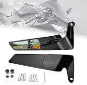 Motorcycle Mirror, Handlebar End Mirror, Motorcycle, Motorcycle Rear View Mirror, Universal Foldable Rear View Mirror, with Screws, Mounting Base, for Motorcycles, Scooters, ATV
