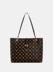 GUESS Women's Brown Logo Kuba Noel Tote Bag