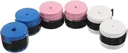 GOOHOCHY 6pcs Slip Racket Handle Tape Non Perforated Sweat Absorbent Overgrips for Tennis Badminton Rackets Easy to Install Comfortable PU Material Enhanced Grip Performance