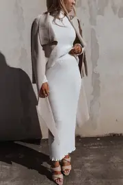 [PUP4] Payton Knitted Set - White XS White