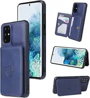 [YocoverTech] for Samsung S20 Plus Case,for Galaxy S20 Plus 5G Back Case,PU Leather Magnetic Back Shell Cover Case with Card Holders[6.7 inch]-Blue