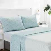 3-Piece Floral Print Twin Size Sheet Set, Soft Microfiber All-Season Bed Shee...
