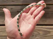 10.40CT Oval Cut Simulated Emerald pretty Bracelet 925 Silver Gold Plated
