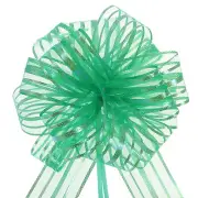 15pcs 6 Inch Organza Large Pull Bow Gift Wrapping Bows Chiffon Dark Green