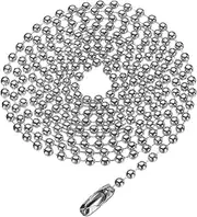 [uxcell] Stainless Steel Ball Chain 2.4mm 35.4" Length Round Bead Necklace Dog Tag Pull Chains with Connectors Clasps for Men Women Jewelry Making Bracelets Keychain, Silver