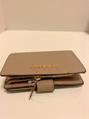 Michael Kors Jet Set Travel Medium Women Leather Bifold Zip Coin ID Wallet Dusk