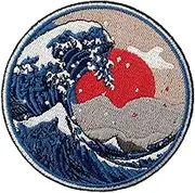 Great Wave Off Kanagawa Patch Embroidered Applique Badge Iron On Sew On Emblem