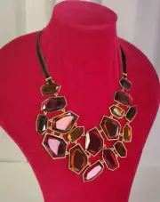 JOAN RIVERS RETIRED LARGE FACETED MULTIBLE CRYSTAL BIB NECKLACE. NIB $99.99
