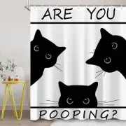 Funny Black Cat Shower Curtain Sets for 60"W x 72"L (Pack of 1) G2 Animal Cat