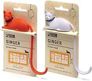 Monkey Business Ginger The Cat Tail Hook for Computer Screen, Desk Headphone Hanger Organizer Decorative Hooks, Adhesive Hook for Hanging Keys Cables Hats and Computer Accessories (Orange+White)