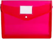 Organizer B5 Plastic Envelopes Document File Folders Snap Closure Bag School Office for Office(Red)