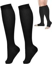 Knee High Compression Socks - Open Toe Travel Compression Socks,Knee High Support Stockings Compression Socks Knee High Anti Fatigue Socks