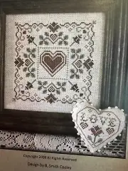 STITCHED WITH LOVE by Plum Pudding NeedleArt cross stitch chart 5.36" x 5.36"