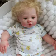 17" Already Finished Reborn Baby Doll Newborn Dolls Curly Hair Handmade Gift
