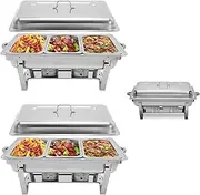 2Pack Chafing Dishes for Buffet, Stainless Steel Chafing Dish Buffet Complete Set, 8 Quart Chafers and Food Warmers Sets for Party, 63 * 35 * 31Cm