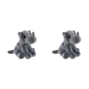 2x Charlie Bears Cuddle Cub Rhino Kids/Baby Plush Soft Fun Play Toy 0m+ Grey