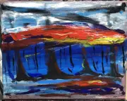 “Red Shark”, #michaelscottwoodcock Abstract Oil Painting Canvas Art